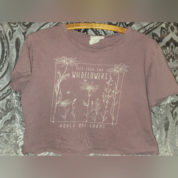 French Pastry Lavender Wildflower Crop Top - Picture 1 of 2